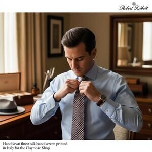 Robert Talbott Hand Sewn Silk Printed Tie